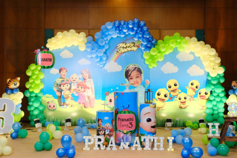 birthday event stage decor