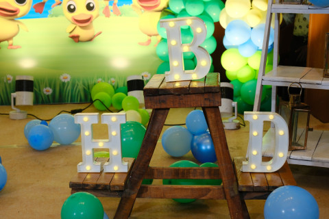 birthday event stage decor