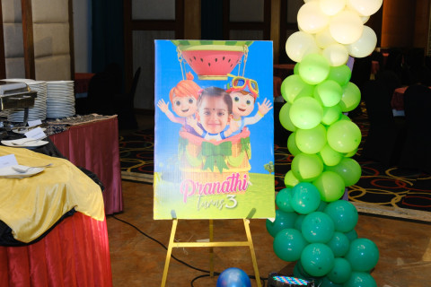 birthday event stage decor